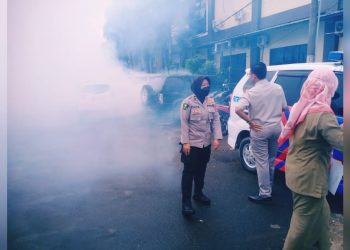 Polresta Bandar Lampung Lakukan Fogging